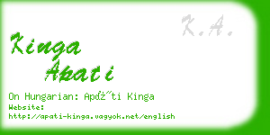 kinga apati business card